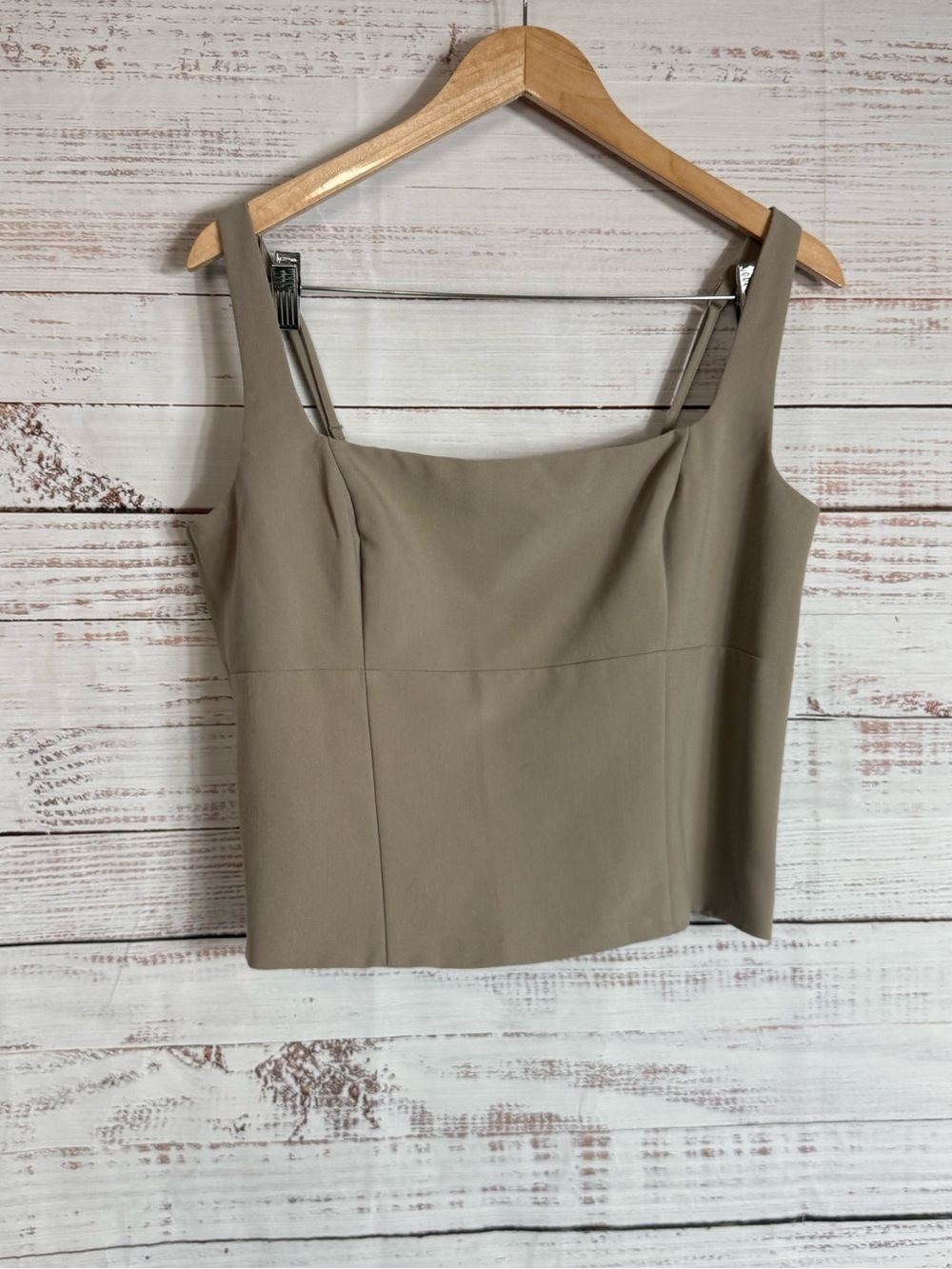 Abercrombie & Fitch Taupe Square Neck Sleeveless Top